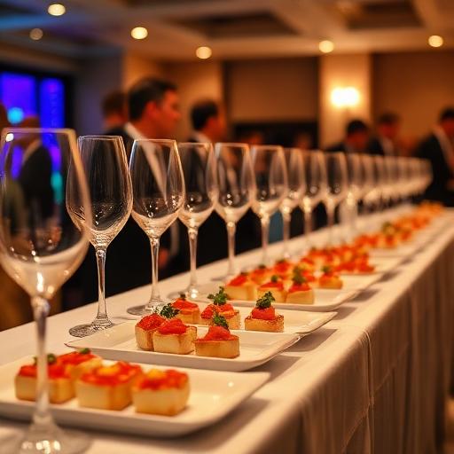 Networking občerstvení s canapés a nápoji