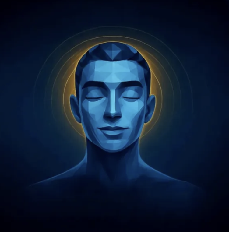 AI meditující figura - symbol AI revoluce