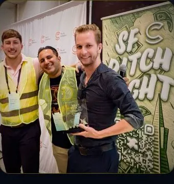 David Riha with organizers at SF Pitch Night